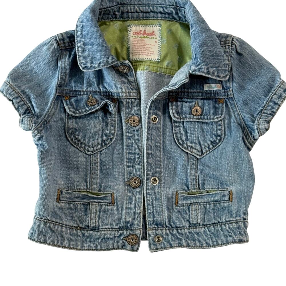 OshKosh B'Gosh Size 5 Short Sleeve Denim Jean Jacket Light Wash Kids